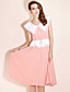  TS Vintage Sleeveless Lapel Swing Dress