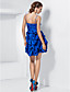  espaguete vestido de baile Correias curto / mini vestido de cocktail de tafetá com alças removíveis