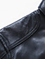  Long Sleeve Standing Collar Office/Casual Lambskin Leather Jacket