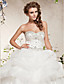  robe de bal sweetheart balayage / pinceau train satin robe de mariée en tulle