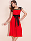  TS Mesh Shoulders Self-belted Midi Dress (More Colors)
