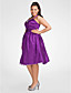  A-line Halter Knee-length Tulle And Stretch Satin Cocktail Dress