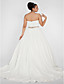  Ball Gown Sweetheart Chapel Train Chiffon Plus Size Wedding Dress