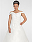  palla abito off-the-spalla cappella treno Chiffon plus size abito da sposa