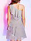  A-line One Shoulder Short/ Mini Chiffon Cocktail Dress