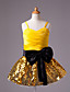  Ballkleid Spaghetti-Trägern knielangen Satin Blumenmädchen Kleid