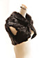  Elegant Short Sleeves High Neck Black Faux Fur Special Occasion Jacket / Wrap