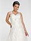  A-line V-neck Chapel Train Lace Plus Size Wedding Dress