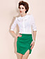  TS Ruffle Neckline 3/4 Sleeve Blouse Shirt