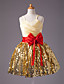  Ballkleid Spaghetti-Trägern knielangen Satin Blumenmädchen Kleid