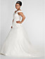  palla abito off-the-spalla cappella treno Chiffon plus size abito da sposa