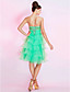  genou longueur organza robe de cocktail A-ligne bretelles