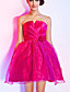  bola vestido strapless corto / mini vestido de cóctel de organza sobre tafetán