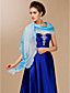  Chiffon With Button Special Occasion Shawl In Blue