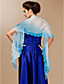  Chiffon With Button Special Occasion Shawl In Blue