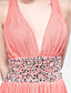  Sheath/Column Halter Court Train Chiffon Evening Dress