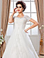  Ball Gown Off-the-shoulder Chapel Train Organza Wedding Dress