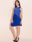  TS Shimmering Fabric Layered Chiffon Ruffle Dress