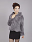  Long Sleeve Hooded Collar Office Rex Rabbit Fur Jacket(More Colors)