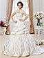  Ball Gown Strapless Court Train Satin Tulle Wedding Dress With Wrap
