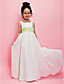  a-lijn vierkante vloer-length chiffon bloem meisje jurk
