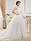  Ball Gown High Neck  Court Train Organza Wedding Dress