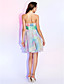  A-line Strapless Short/Mini Chiffon Dress
