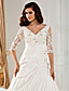 Ball Gown V-neck Chapel Train Taffeta  Wedding Dress