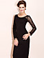  TS Lace Splicing Jersey Dress with Long Sleeve