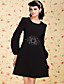  ts vintage Taille Stickerei eleganten Ärmel Kleid