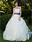  Ball Gown Strapless Floor-length Organza Wedding Dress