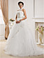  Ball Gown High Neck  Court Train Organza Wedding Dress