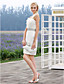  gaine / colonne bustier en organza mini robe de mariée en satin courte