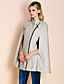  TS Asymmetrical Zipper Tweed Cloak Trench Coat