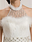  Ball Gown High Neck  Court Train Organza Wedding Dress