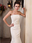  Trumpet/Mermaid StraplessSweep/Brush Train Tulle Satin Wedding Dress