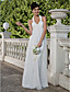  Sheath/ Column Halter Floor-length Chiffon Wedding Dress