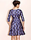  ts vintage stil jacquard swing kjole med blondekant