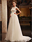  a-line jewel sweep / cepillo de de tren vestido de novia tulle