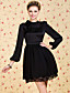  ts vintage vorne Falten Polka Dot Chiffon-Kleid