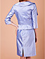  Sheath/Column Spaghetti Straps 3/4 Length Sleeve Knee-length Taffeta Mother of the Bride Dress With A Wrap