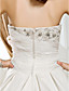  Ball Gown Strapless Chapel Train Satin And Organza Wedding Dress