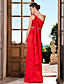  Sheath/Column One Shoulder Floor-length Satin Chiffon Evening Dress