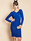  TS Gathered Long Sleeve Jersey Bodycon Dress