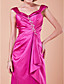  Mantel / Spalte V-Ausschnitt bodenlangen Satin Mutter der Braut Kleid