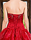  Ball Gown Strapless Floor-length Organza Satin Evening Dress