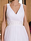  A-line V-neck Floor-length Tulle Wedding Dress