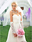  A-line Sweetheart Knee-length Organza Wedding Dress