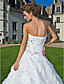  A-line Sweetheart Strapless Chapel Train Organza Wedding Dress
