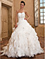  Ball Gown Sweetheart Strapless Chapel Train Organza Crystal Detailing Wedding Dress With A Wrap